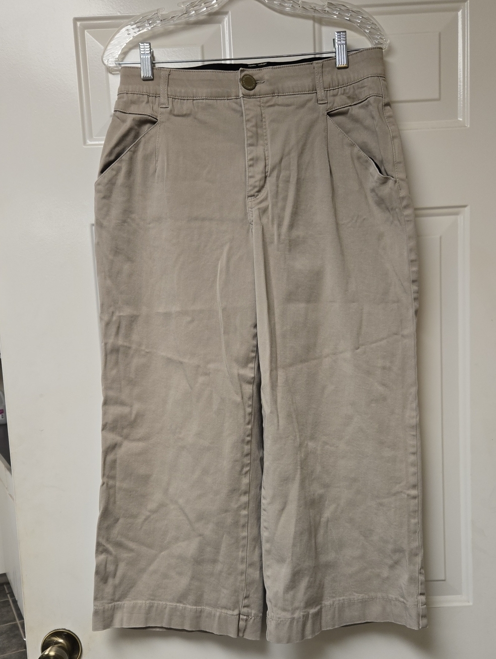 Wit & Wisdom Beige Wide-Leg Chinos